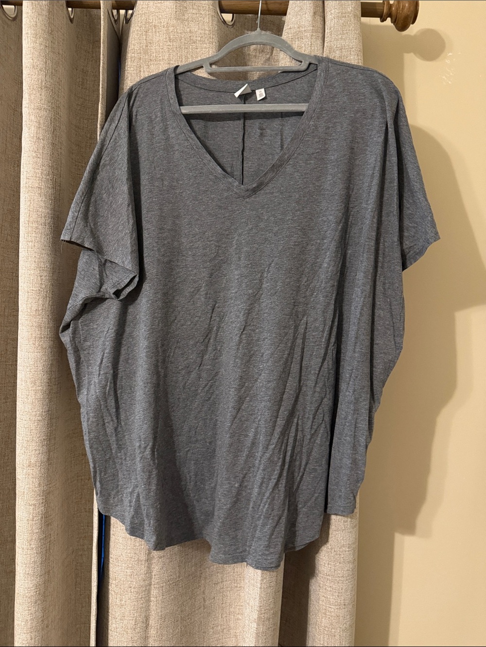 BP Women's V-Neck Relaxed Tee - Gray 1x